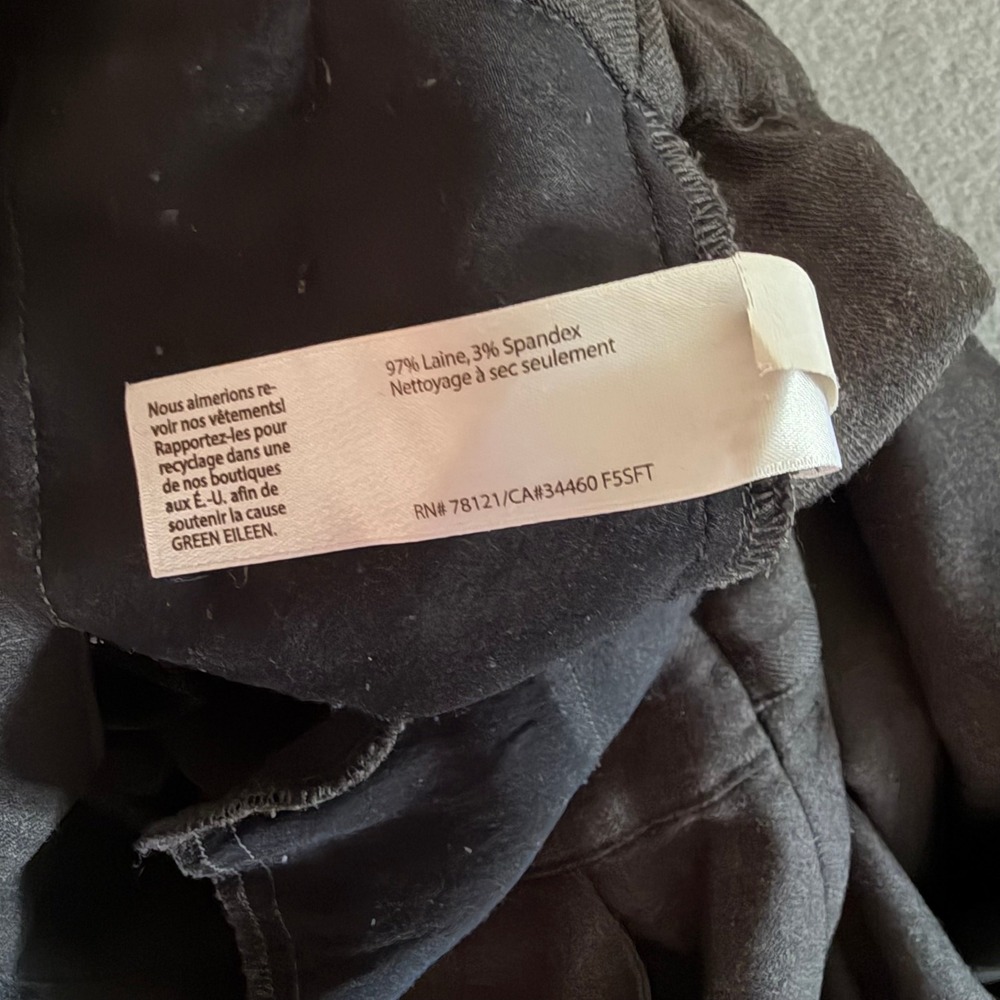 Eileen Fisher Wool Blend Wide Leg Crop Pant Black Charcoal Gray Womens Size XL - Picture 13 of 13